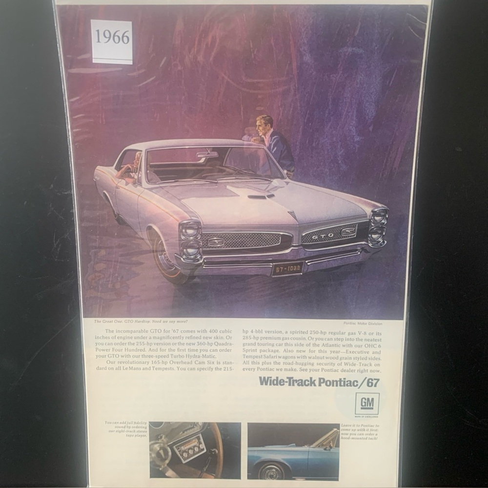 Vintage 1966 Pontiac GTO Hardtop Need We Say More? Ad Advertisement